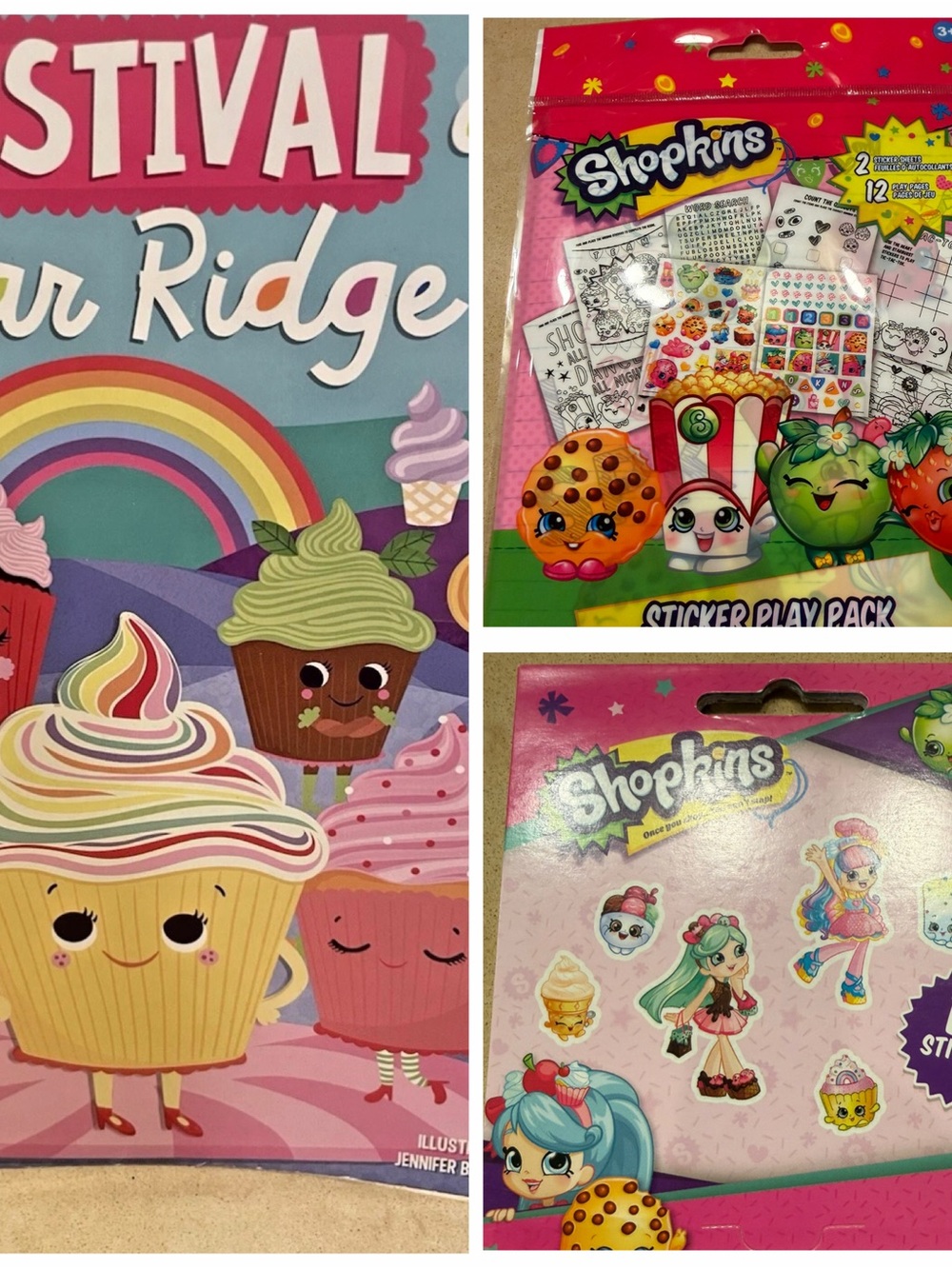 Shopkins Children's Book Activity and Stickers Bundle of 3